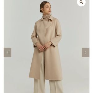 Light Beige Single Breasted Wool Coat